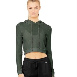 Alo Getaway Hoodie in Forest Green, Women's Size Medium